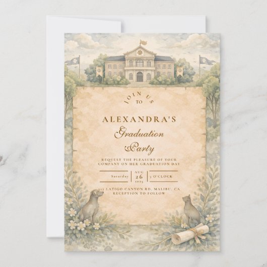 Classic Veterinary School Graduation 招待状 (正面)