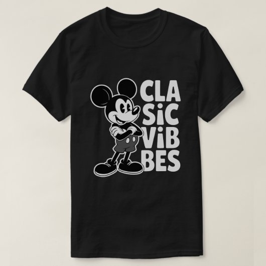 Classic Vibes Retro Cartoon Mouse T-Shirt Design,  Tシャツ (デザイン正面)