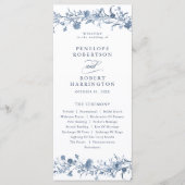 Classic Victorian Blue French Garden Chic Wedding プログラム (正面)