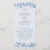Classic Victorian Blue French Garden Chic Wedding プログラム (正面)