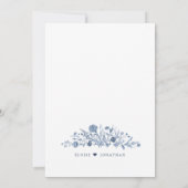 Classic Victorian Blue French Garden Chic Wedding  招待状 (裏面)