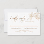 Classic Victorian Floral Meal Options Wedding RSVP (正面)