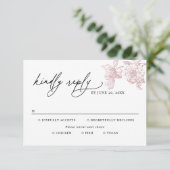 Classic Victorian Floral Meal Options Wedding RSVP (スタンド正面)