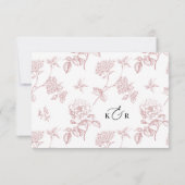 Classic Victorian Floral Meal Options Wedding RSVP (裏面)