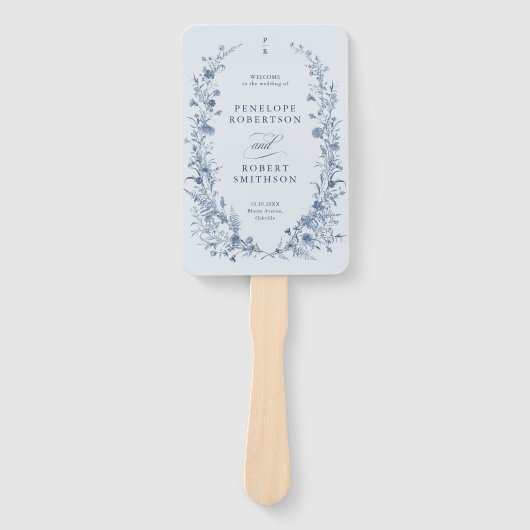 Classic Victorian French Garden Wedding Program ハンドファン (正面)