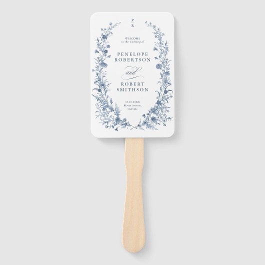 Classic Victorian French Garden Wedding Program ハンドファン (正面)