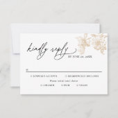 Classic Victorian Gold Meal Options Wedding RSVP (正面)