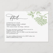 Classic Victorian Green Floral Wedding Details  エンクロージャーカード (正面)