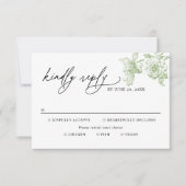 Classic Victorian Green Meal Options Wedding RSVP (正面)