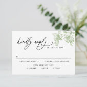 Classic Victorian Green Meal Options Wedding RSVP (スタンド正面)