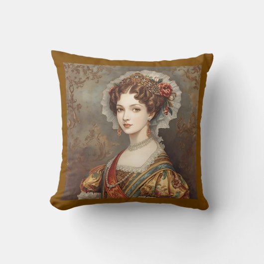 Classic,Victorian , Noblewoman with Luxurious Gown クッション (正面)