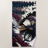 Classic Vintage Anime Girl - 90's Manga ビーチタオル (正面)