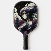 Classic Vintage Anime Girl - 90's Manga ピックルボールラケット (正面)