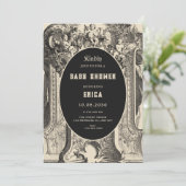 Classic vintage artistic angel baby shower 招待状 (スタンド正面)