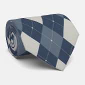 Classic Vintage Blue Argyle Plaid  ネクタイ (ロール)