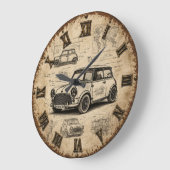 Classic Vintage British Car  ラージ壁時計 (傾斜)