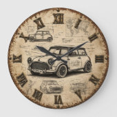Classic Vintage British Car ラージ壁時計 (正面)