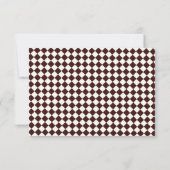 Classic Vintage Burgundy Checkered Elegant Wedding 出欠カード (裏面)