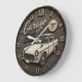 Classic Vintage Car Retro Antique Automobile ラージ壁時計 (傾斜)