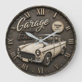 Classic Vintage Car Retro Antique Automobile ラージ壁時計
