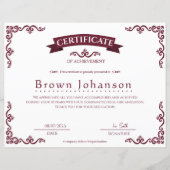 Classic Vintage Certificate of Achievement Elegant (正面)