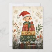 Classic Vintage Christmas Tree Greeting Design シーズンカード (正面)