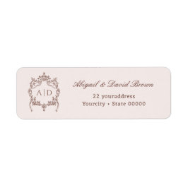 Classic Vintage Crest Wedding Return Address ラベル