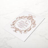 Classic Vintage Frame Baptism Rose Gold 箔招待状 (回転した状態)