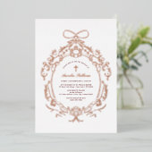 Classic Vintage Frame Baptism Rose Gold 箔招待状 (立ち正面)