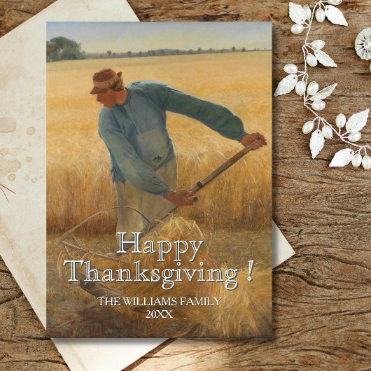 Classic Vintage Happy Thanksgiving Harvest  カード