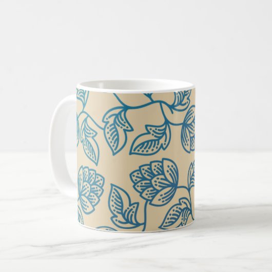 Classic Vintage Hop Leaves Pattern コーヒーマグカップ (正面左)