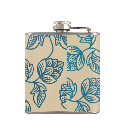 Classic Vintage Hop Leaves Pattern フラスク (裏面)