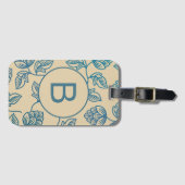 Classic Vintage Hop Leaves Pattern Monogram ラゲッジタグ (正面横)