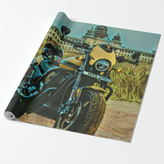 classic vintage motorcycle gift ラッピングペーパー (アンロールド)