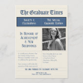 Classic Vintage Newspaper style graduation 2026 招待状 (裏面)
