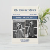 Classic Vintage Newspaper style graduation 2026 招待状 (スタンド正面)