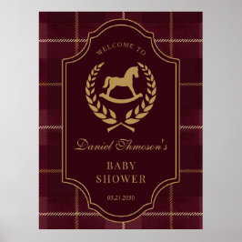 classic Vintage Polo Horse Party Baby shower  ポスター
