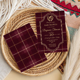 classic Vintage Polo Horse Party Baby shower  招待状