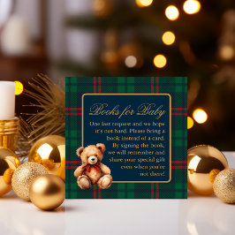 Classic Vintage Preppy Teddy Bear Books for Baby エンクロージャーカード