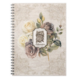 Classic vintage rustic kraft paper and lace floral ノートブック