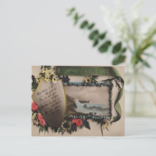 Classic Vintage Seaside Christmas  ポストカード (スタンド正面)