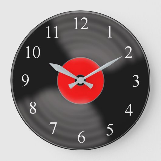 Classic Vinyl Record Wall Clock ラージ壁時計 (正面)