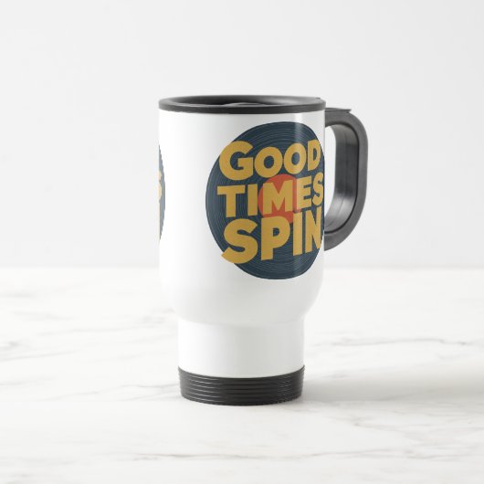 Classic Vinyl Vibes | Retro Music Lover Design トラベルマグ (正面右)