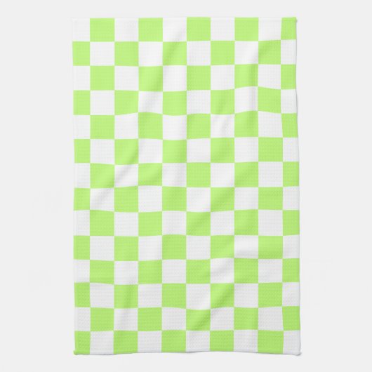 Classic visual lime checkerboard  キッチンタオル (縦)