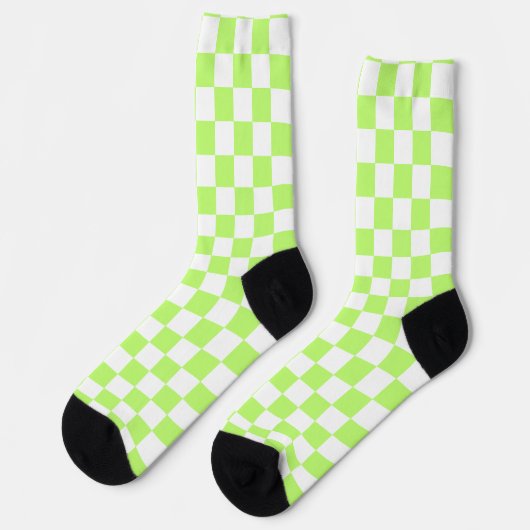 Classic visual lime checkerboard  ソックス (左)