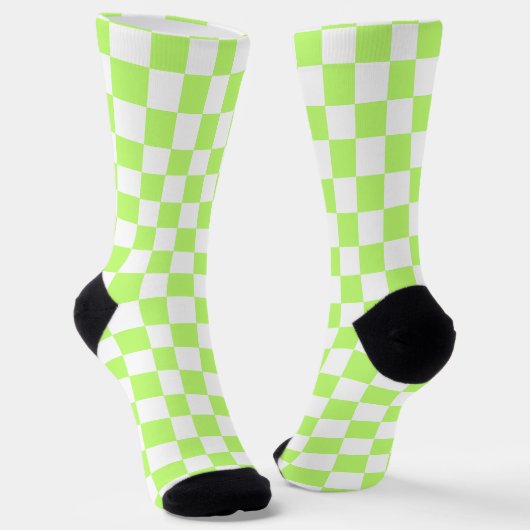 Classic visual lime checkerboard  ソックス (傾斜あり)