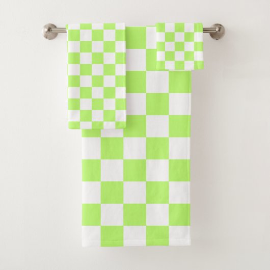 Classic visual lime checkerboard  バスタオルセット (インサイチュ)