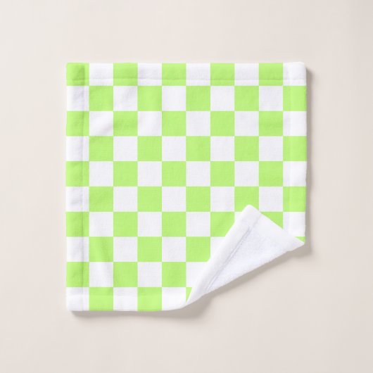 Classic visual lime checkerboard  バスタオルセット (ウォッシュタオル)