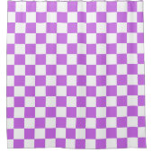 Classic visual magenta checkerboard  シャワーカーテン (正面)