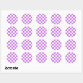 Classic visual magenta checkerboard  ラウンドシール (シート)
